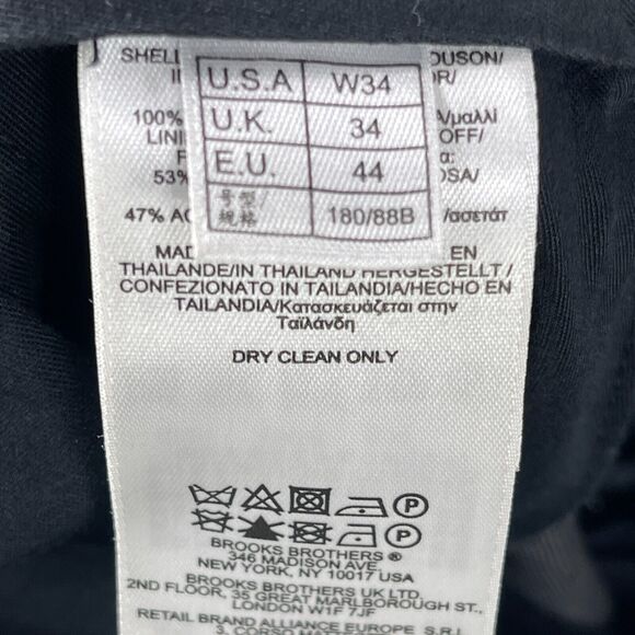 Brooks Brother Dress Pants Men's W34 (32) Gray 100% Wool Straight Leg - Picture 8 of 13